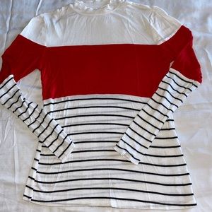 Color block mock neck shirt